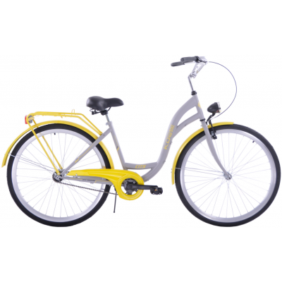 Mestský bicykel 28" Kozbike (K53) 1s Sivo-žltý 18" 